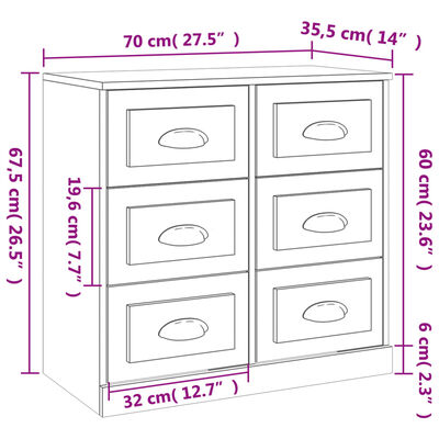 vidaXL Aparadores 2 uds madera contrachapada blanco brillo