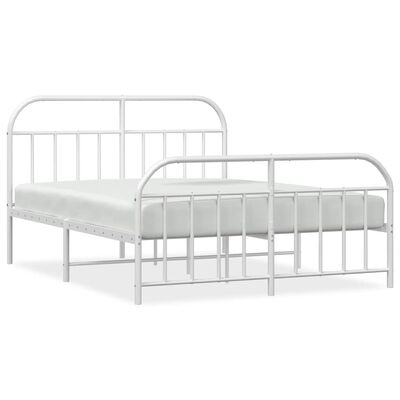 vidaXL Estructura cama sin colchón con estribo metal blanco 140x200 cm