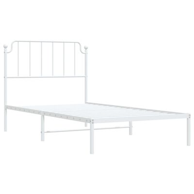 vidaXL Estructura cama sin colchón con cabecero metal blanco 100x200cm