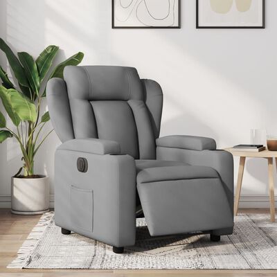 vidaXL Sillón reclinable eléctrico tela gris claro