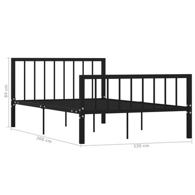 vidaXL Estructura de cama de metal negro 120x200 cm