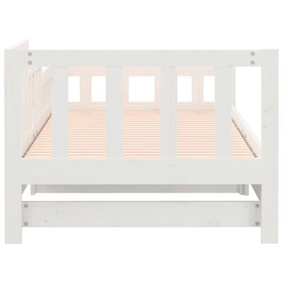 vidaXL Sofá cama extraíble madera maciza de pino blanco 2x(80x200) cm