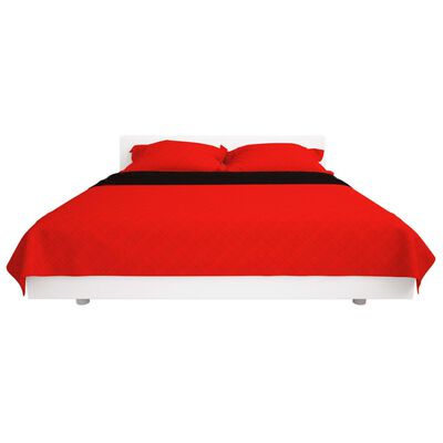 vidaXL Cubrecama acolchado doble cara 170x210 cm rojo y negro