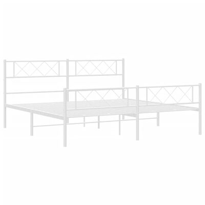 vidaXL Estructura cama sin colchón con estribo metal blanco 200x200 cm