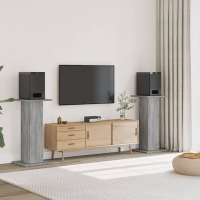 vidaXL Soportes altavoces 2 uds madera gris Sonoma 30x30x95 cm