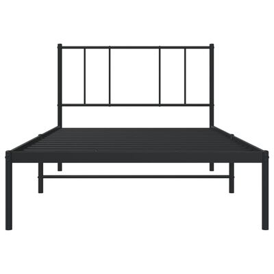 vidaXL Estructura cama sin colchón con cabecero metal negro 90x200 cm