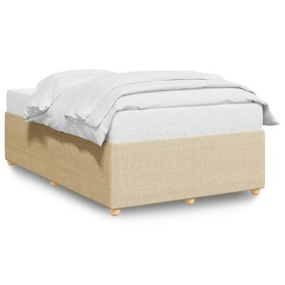 vidaXL Estructura de cama tela crema 120x190 cm