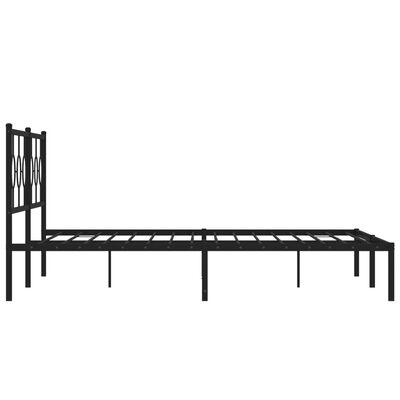 vidaXL Estructura cama sin colchón con cabecero metal negro 193x203 cm