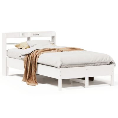 vidaXL Estructura de cama sin colchón madera maciza blanca 75x190 cm