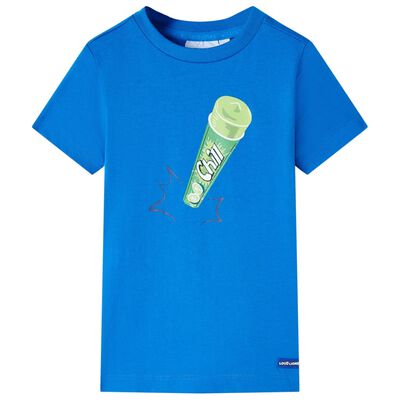 Camiseta infantil azul chillón 92