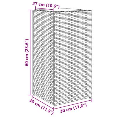 vidaXL Jardinera de ratán sintético gris 30x30x60 cm