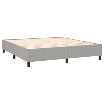 vidaXL Cama box spring con colchón tela gris claro 160x200 cm