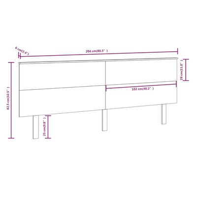 vidaXL Cabecero de cama madera maciza de pino marrón miel 204x6x82,5cm