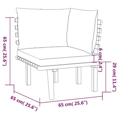 vidaXL Muebles de jardín 7 piezas con cojines madera maciza de acacia