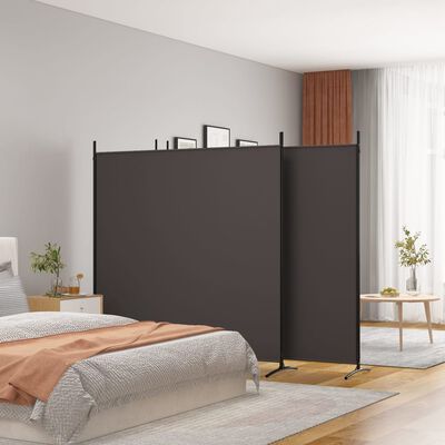 vidaXL Biombo divisor de 4 paneles de tela marrón 698x180 cm