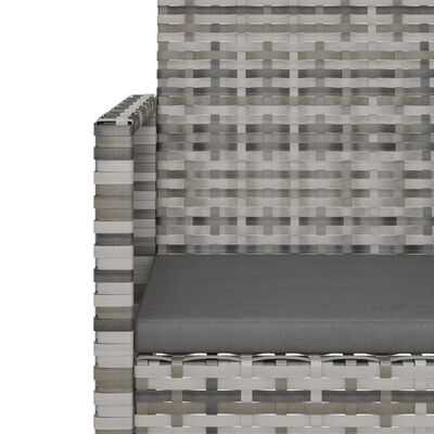 vidaXL Muebles de jardín con cojines 3 piezas ratán sintético gris