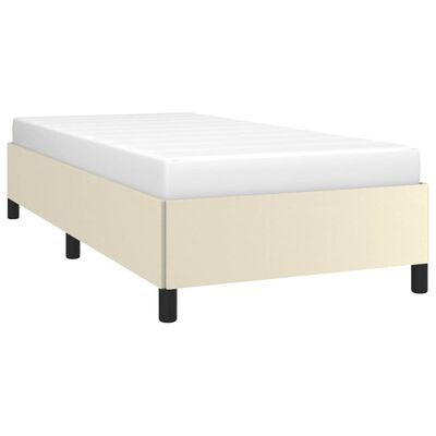 vidaXL Estructura de cama sin colchón cuero sintético crema 90x190 cm