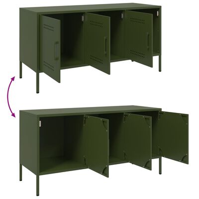 vidaXL Mueble de TV de acero verde oliva 100,5x39x50,5 cm