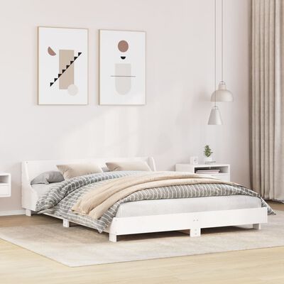 vidaXL Estructura de cama sin colchón madera de pino blanca 150x200 cm