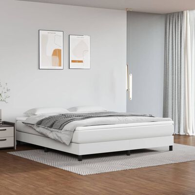 vidaXL Estructura de cama de cuero sintético blanco 180x200 cm