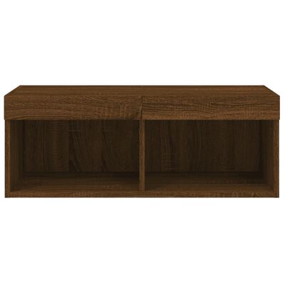 vidaXL Mueble para TV con luces LED roble marrón 80x30x30 cm