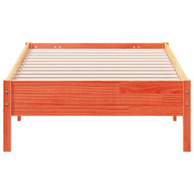 vidaXL Cama sin colchón madera maciza de pino marrón cera 100x200 cm