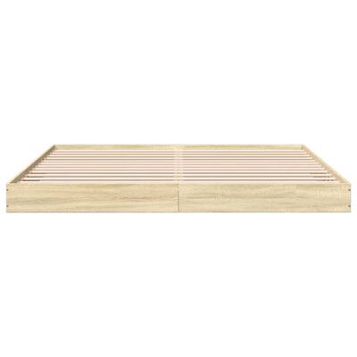 vidaXL Estructura de cama madera de ingeniería roble Sonoma 200x200 cm