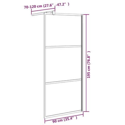 vidaXL Mampara de ducha accesible vidrio ESG oscuro negro 90x195 cm