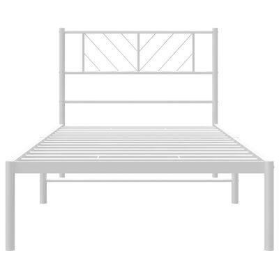 vidaXL Estructura cama sin colchón con cabecero metal blanco 100x200cm