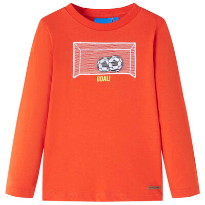 Camiseta infantil de manga larga naranja brillante 140