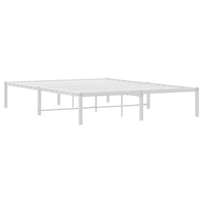 vidaXL Estructura de cama de metal blanca 135x190 cm