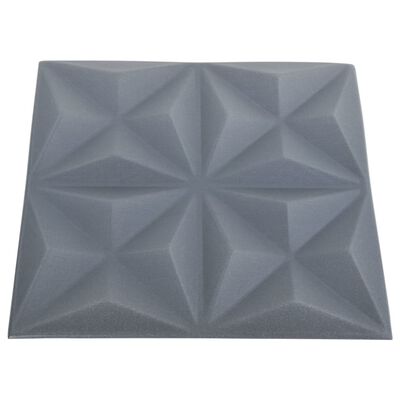 vidaXL Paneles de pared 3D 12 unidades gris origami 3 m² 50x50 cm