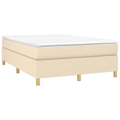 vidaXL Cama box spring con colchón tela color crema 140x200 cm