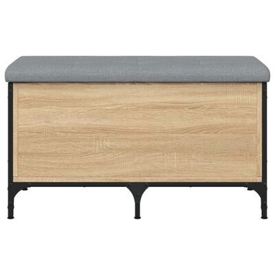 vidaXL Banco con almacenaje madera ingeniería roble Sonoma 82x42x45 cm