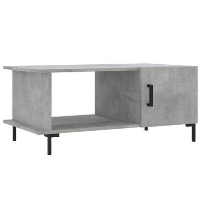 vidaXL Mesa de centro madera contrachapada gris hormigón 90x50x40 cm