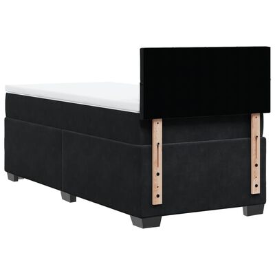 vidaXL Cama box spring con colchón cuero sintético negro 90x190 cm