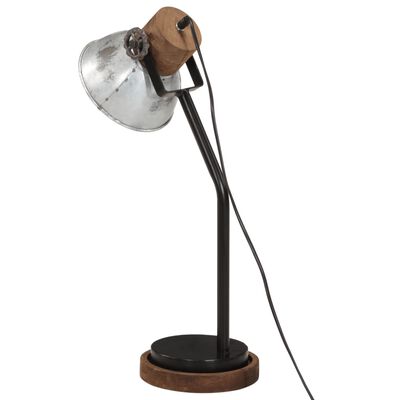 vidaXL Lámpara de escritorio plateado vintage 25 W E27 18x18x60 cm