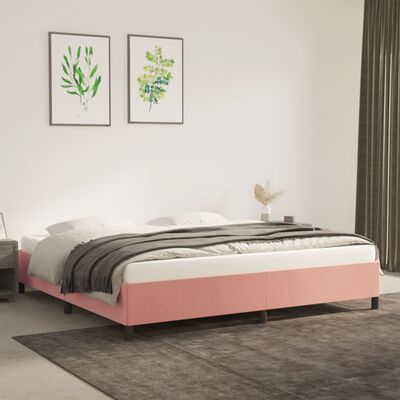 vidaXL Estructura de cama de terciopelo rosa 200x200 cm