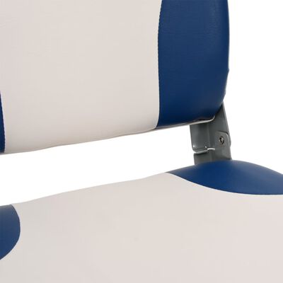 vidaXL Set asientos plegables para barco 4 uds con cojín blanco y azul