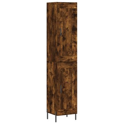 vidaXL Aparador de madera contrachapada roble ahumado 34,5x34x180 cm