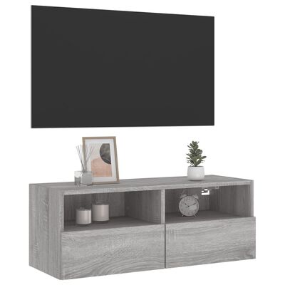 vidaXL Mueble de pared TV madera de ingeniería Sonoma gris 80x30x30 cm