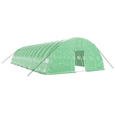 vidaXL Invernadero con estructura de acero verde 84 m² 14x6x2,85 m