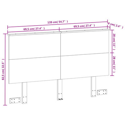 vidaXL Cabecero de cama madera maciza de pino marrón cera 135 cm