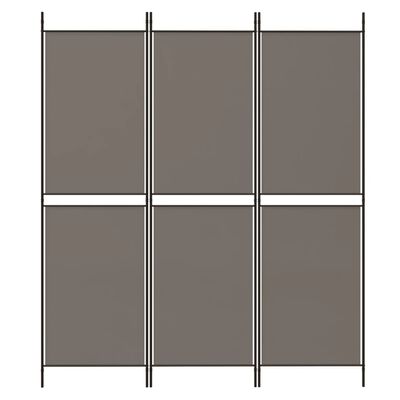 vidaXL Biombo divisor de 3 paneles de tela gris antracita 150x220 cm