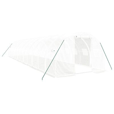 vidaXL Invernadero con estructura de acero blanco 36 m² 12x3x2 m