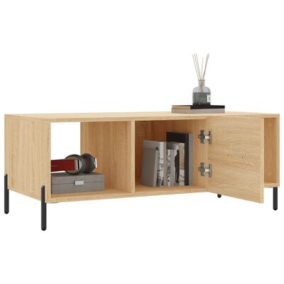 vidaXL Mesa de centro madera contrachapada roble Sonoma 102x50x40 cm