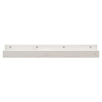 vidaXL Estantes de pared 2 uds madera maciza de pino blanco 80x12x9 cm