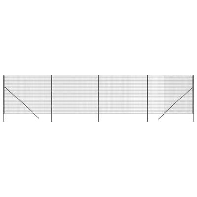 vidaXL Cerca de alambre de acero galvanizado gris antracita 2x10 m