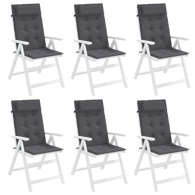 vidaXL Cojines de silla respaldo alto 6 uds tela Oxford gris antracita