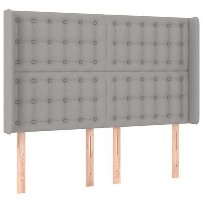 vidaXL Cama box spring colchón y luces LED tela gris claro 140x200 cm